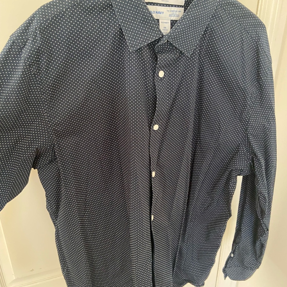 Old Navy navy and white button-down XXL